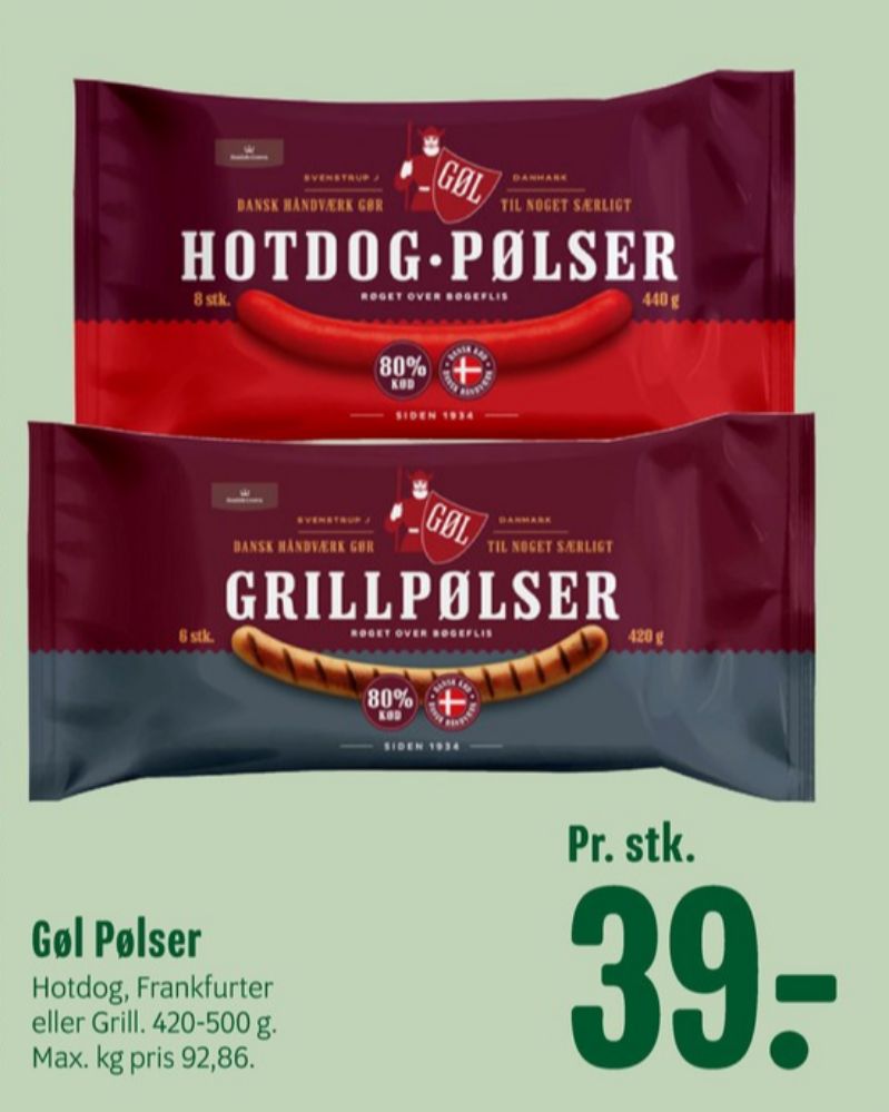 Gøl, Grillpølser