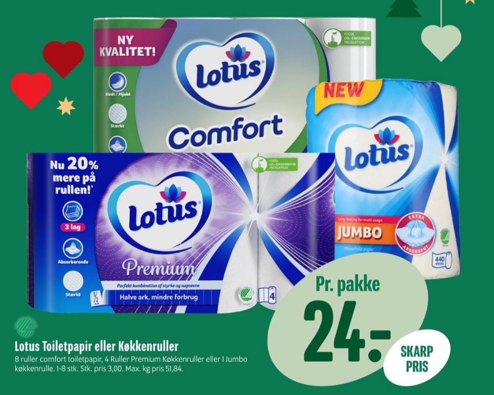 Lotus Comfort, Toiletpapir