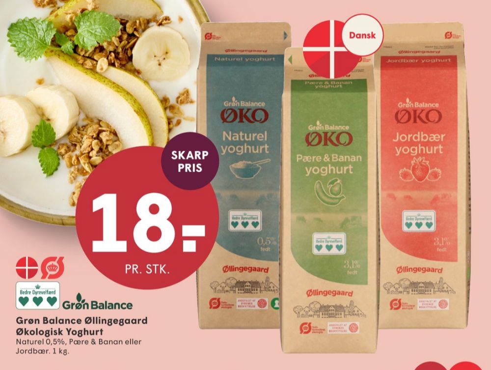 Grøn Balance Øllingegaard, Pære & Banan Yoghurt 