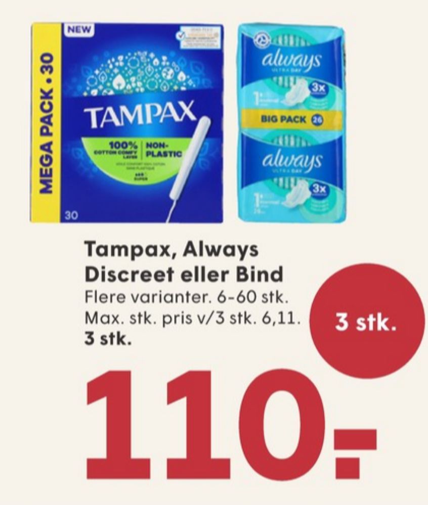 Tampax, Tamponer