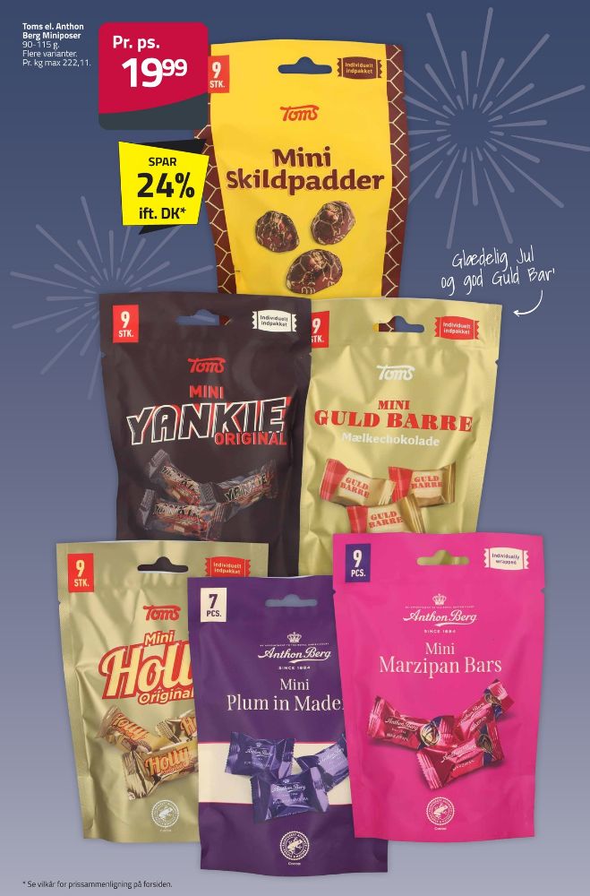 Toms Guldbarre, Chokoladebar Mælkechokolade Mini