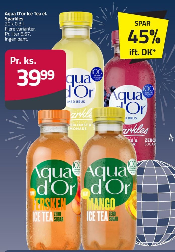 Aqua d'Or Lemon, Ice Tea Mango 20 pk.