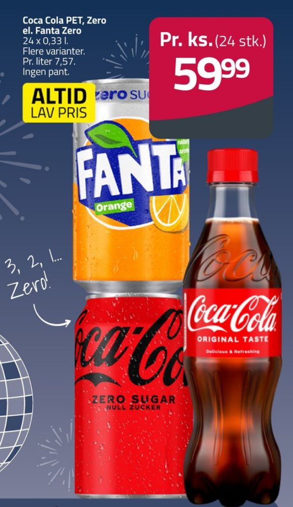 Coca Cola Zero, Cola 24 pk.