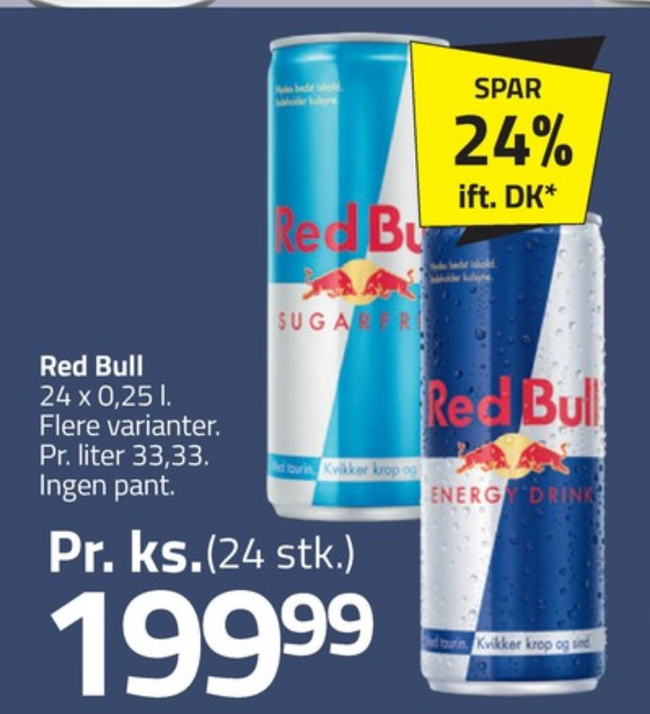 Red Bull Sugarfree, Energidrik 24 pk.