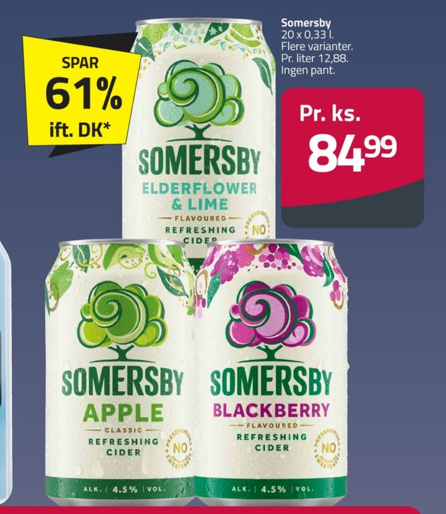 Somersby Elderflower & Lime, Elderflower & Lime Cider 20 pk.