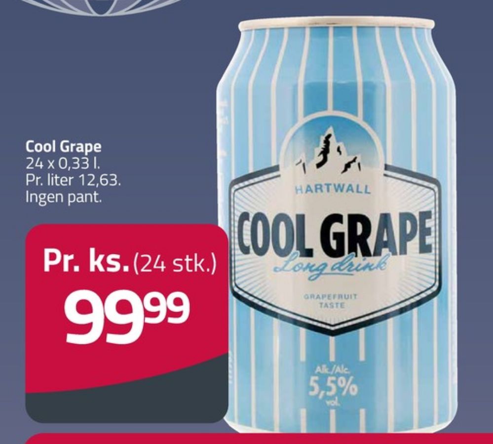 Hartwall Cool Grape Long Island, Cool Grape Long Island RTD 24 pk.