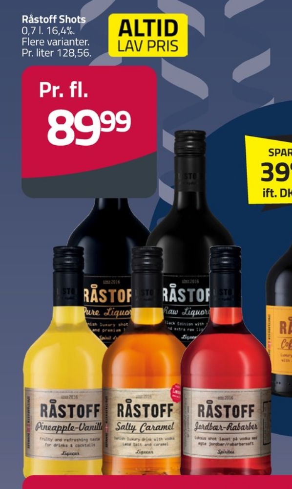 Råstoff Jordbær-Rabarber, Shots