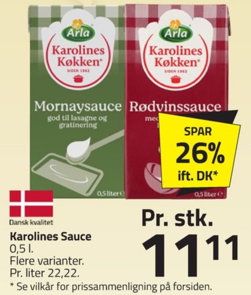 Karolines, Mornaysauce