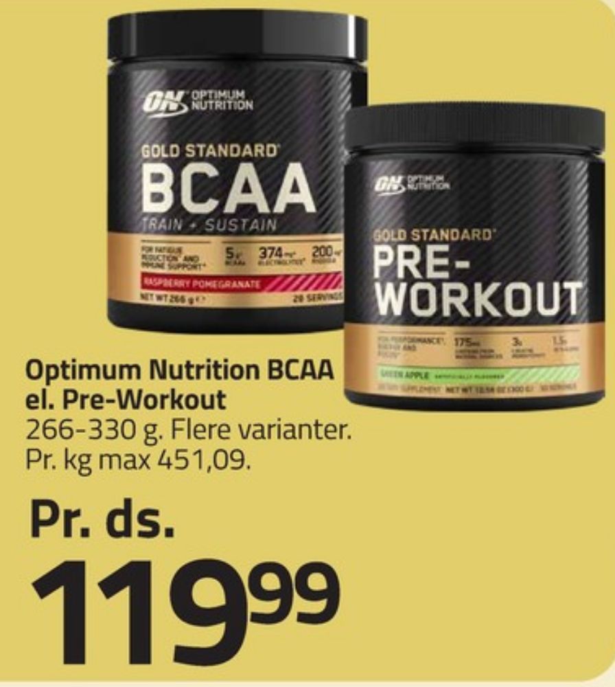 Optimum Nutrition, Træningstilskud