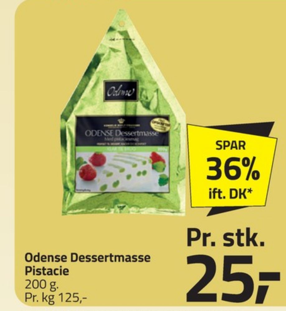 Odense, Dessertmasse med Pistaciesmag