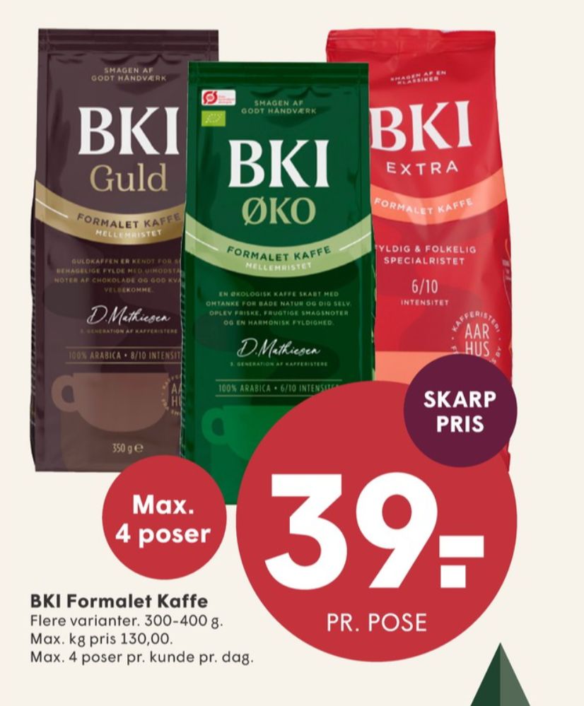 BKI Guld, Kaffe Formalet