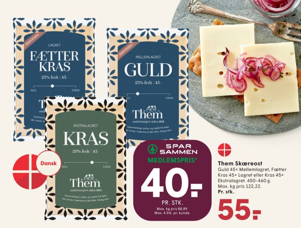 Them Ost, Skæreost Guld mellemlagret 25%