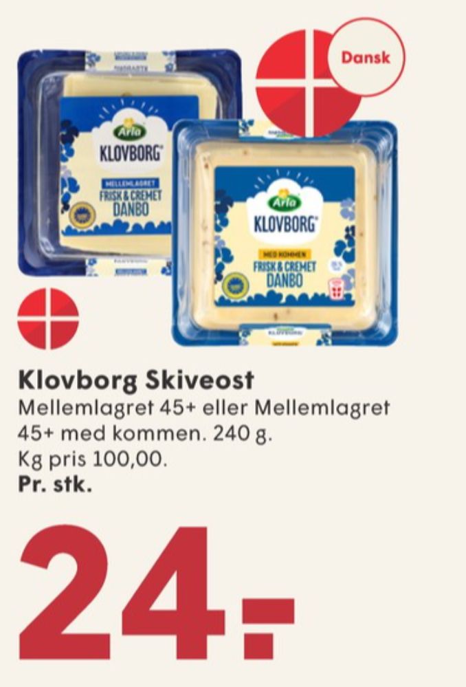 Klovborg, Skiveost Danbo Mellemlagret Kommen