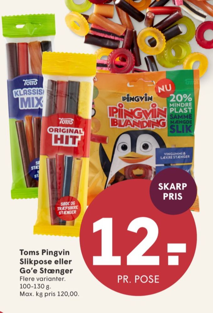 Toms Pingvin Blanding, Slikposer