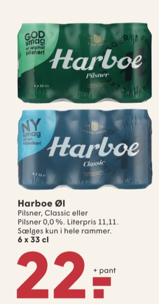 Harboe Pilsner 0,0%, Øl - Alkoholfri 6 pk.