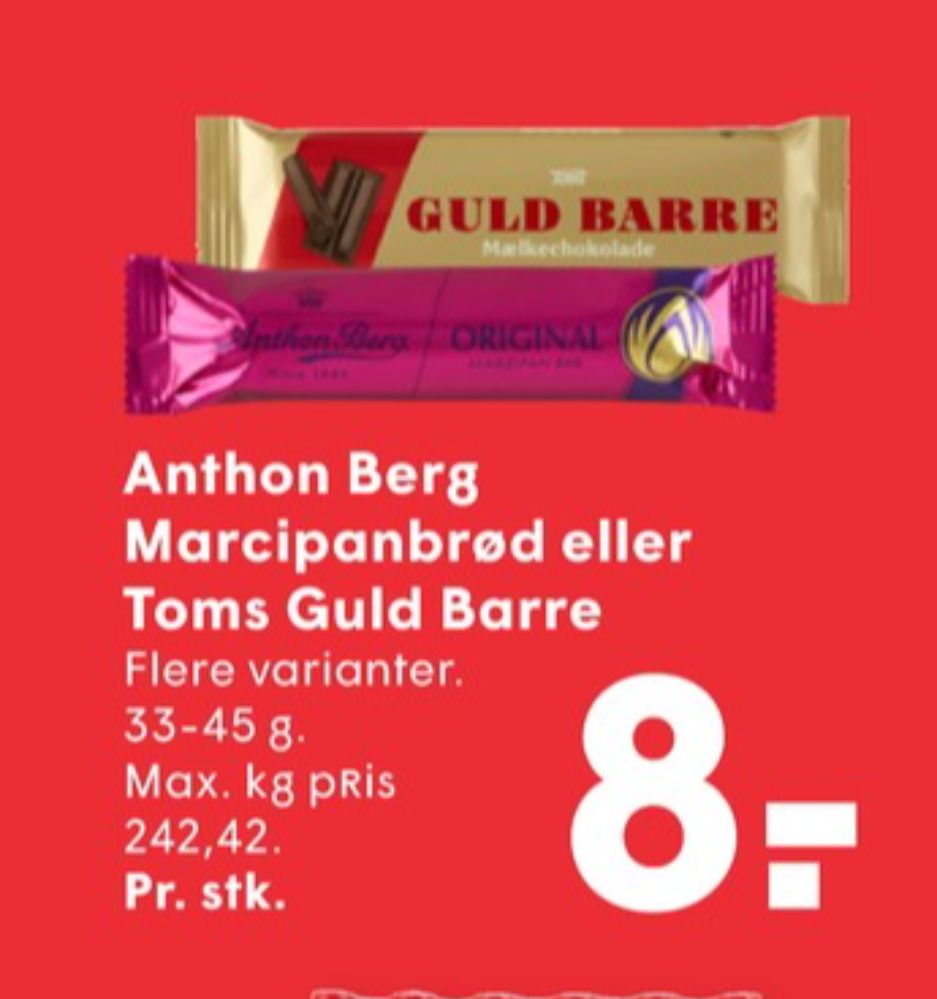 Toms Guldbarre, Chokoladebar Mælkechokolade