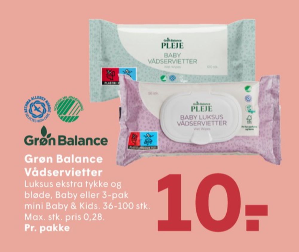 Grøn Balance, Vådservietter