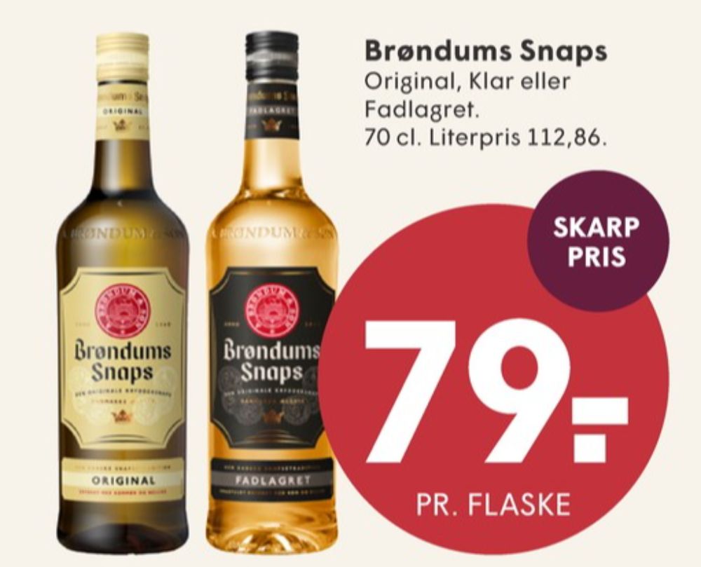 Brøndums  Fadlagret, Snaps