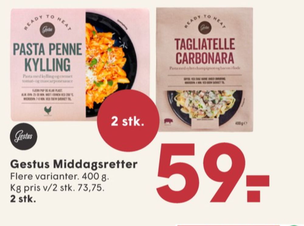 Gestus, Pasta Penne Kylling