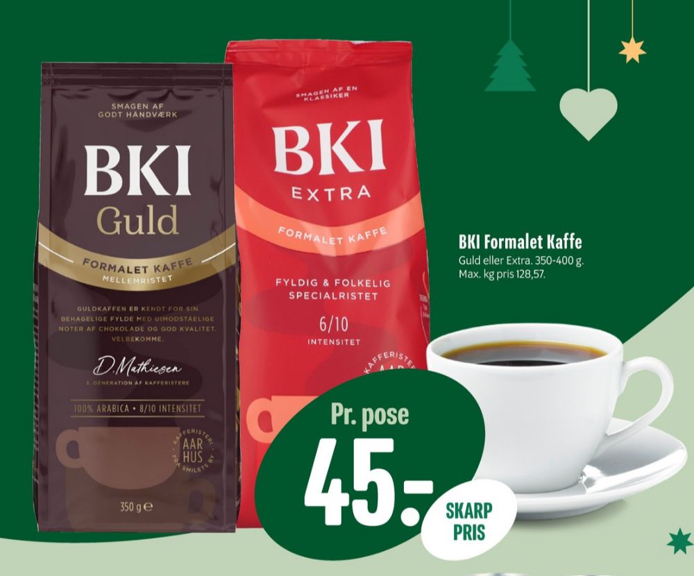 BKI Guld, Kaffe Formalet