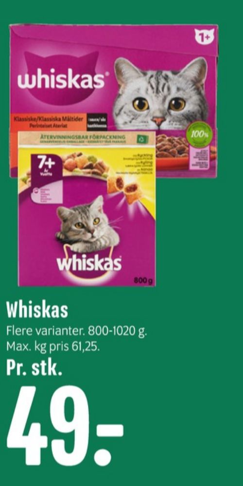 Whiskas, Kattefoder