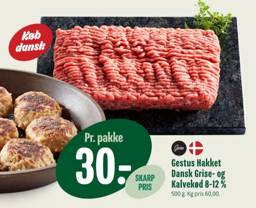Gestus, Hakket kalv og grisekød 8-12%