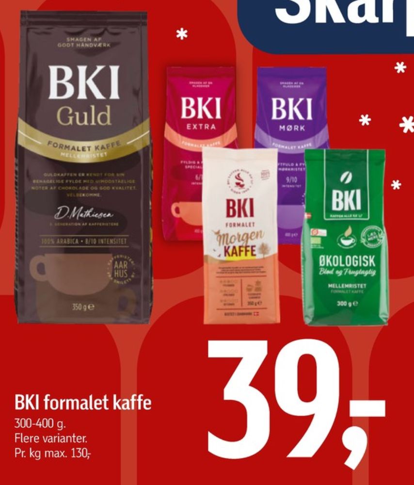 BKI Guld, Kaffe Formalet