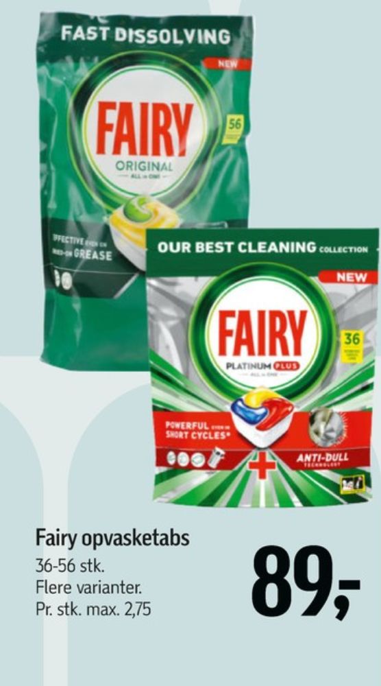 Fairy, Maskinopvask-tabs