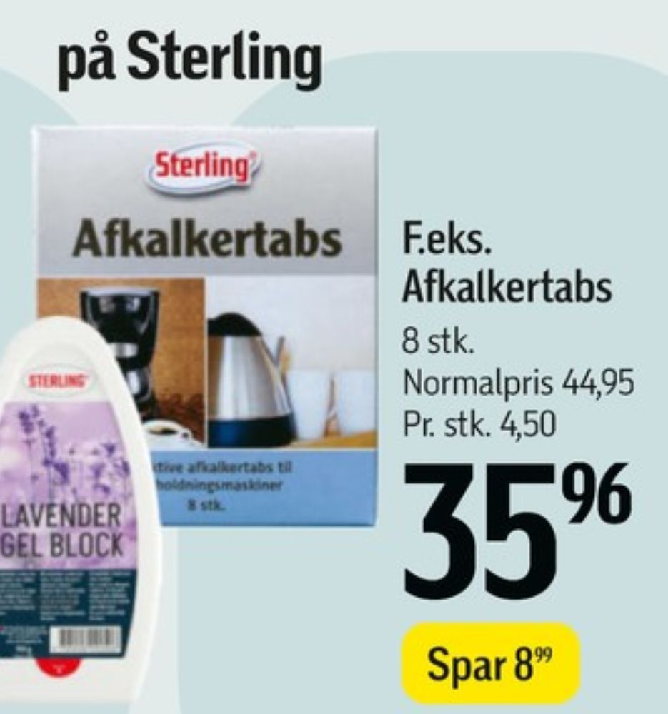 Sterling, Afkalker