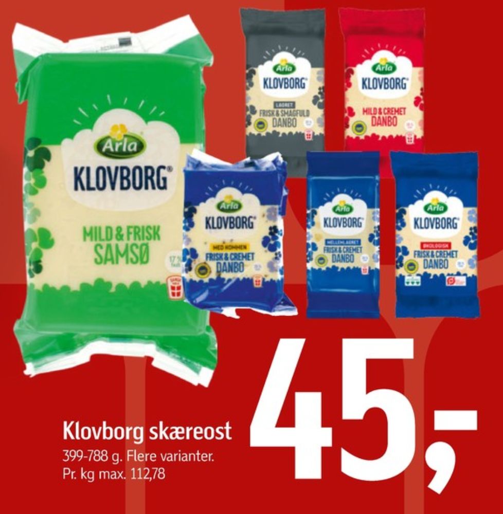 Klovborg, Skæreost Danbo Mellemlagret Kommen