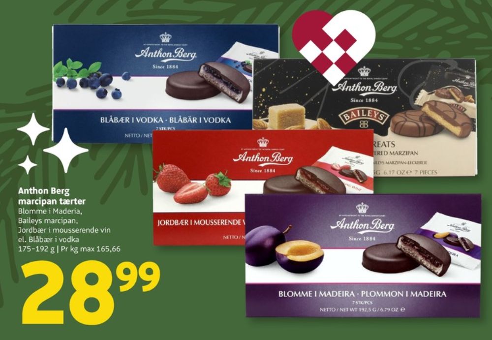 Anthon Berg, Marcipantærter Blåbær i Vodka