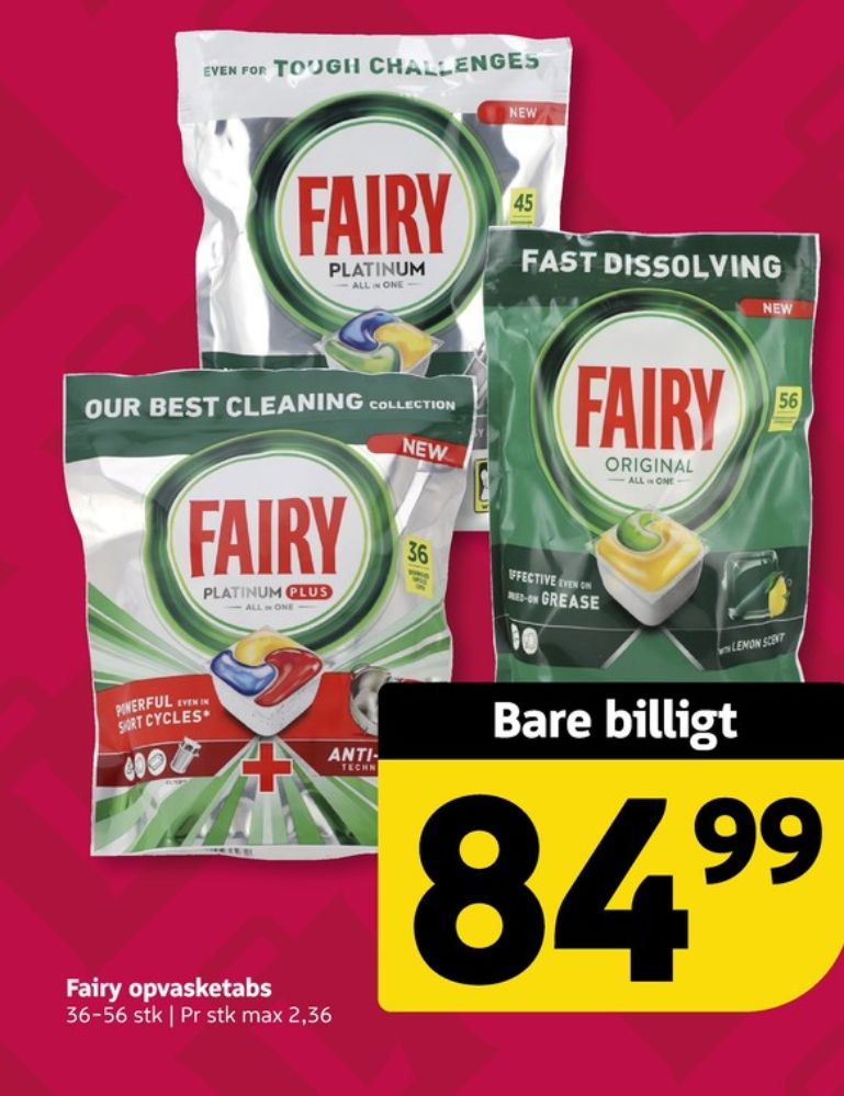 Fairy, Maskinopvask-tabs