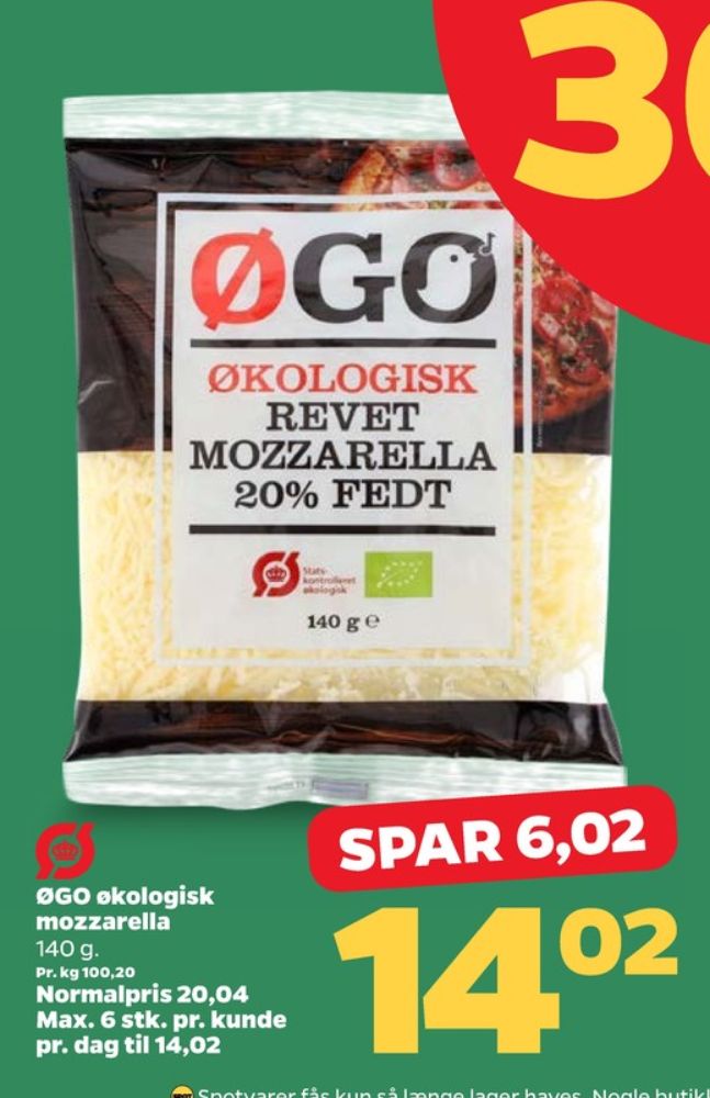 ØGO, Revet ost Mozzarella