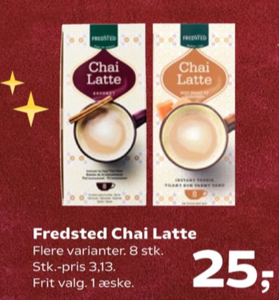 Fredsted Chai Latte, Instant Te Krydret