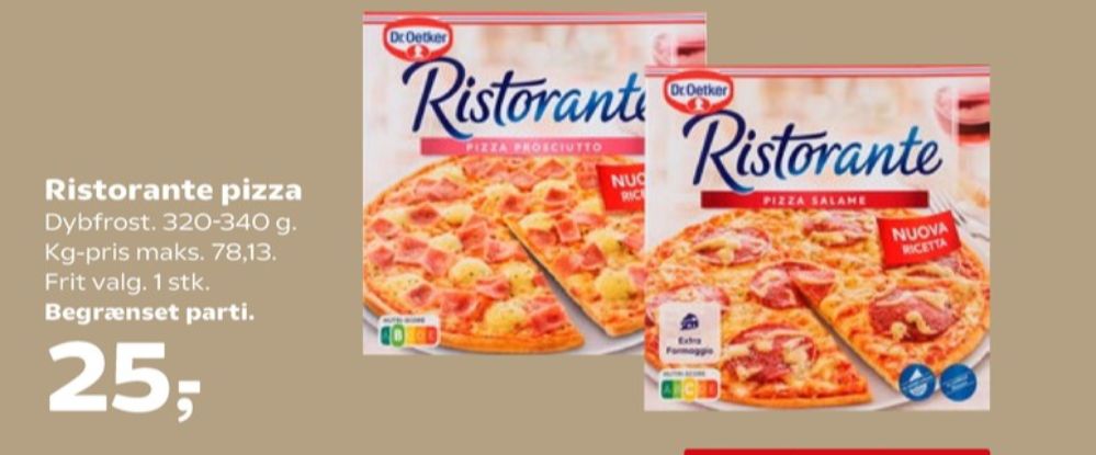 Ristorante, Pizza Prosciutto