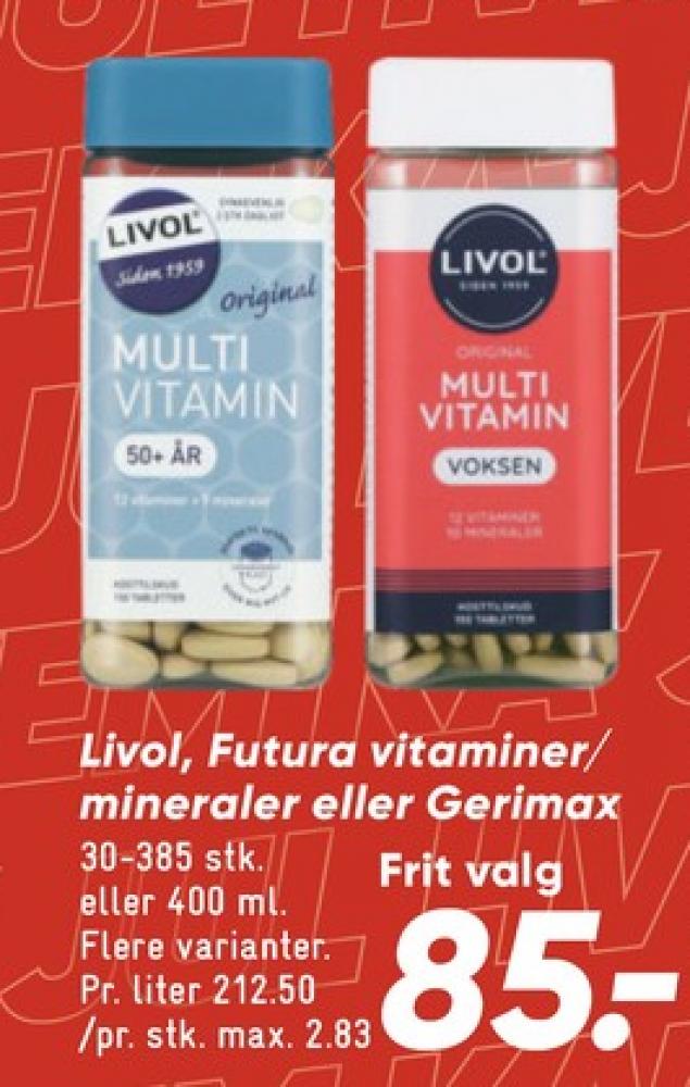 Livol Multi, Vitaminer