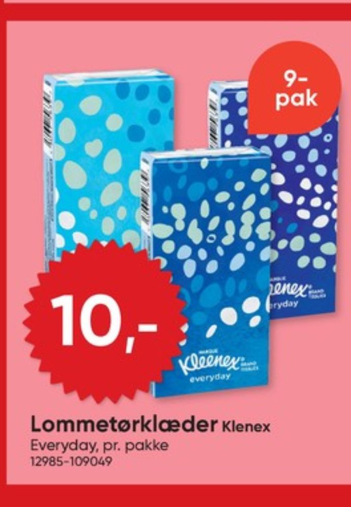 Kleenex, Lommetørklæder