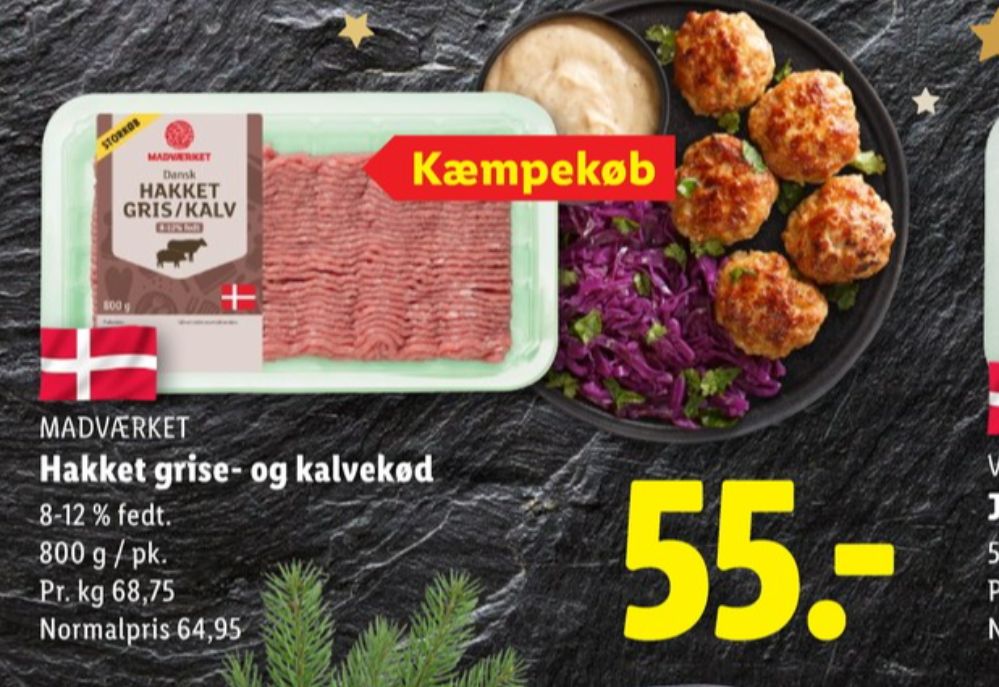 Madværket, Hakket kalv og grisekød 8-12%