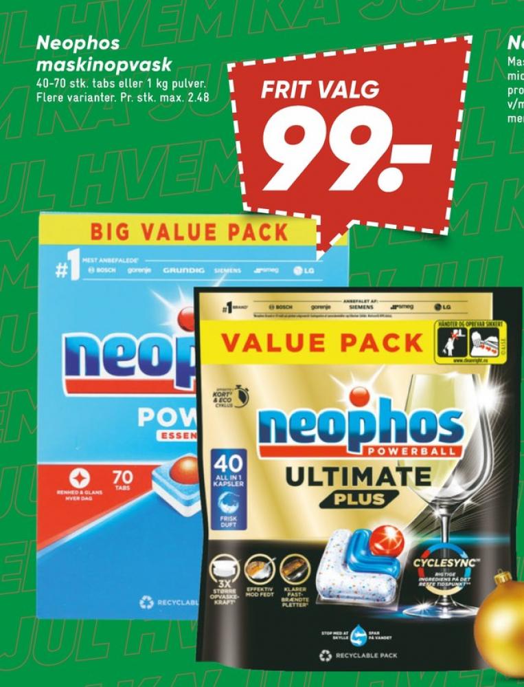 Neophos, Maskinopvask-tabs