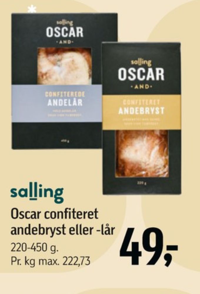 Salling Oscar, Confiteret Andebryst