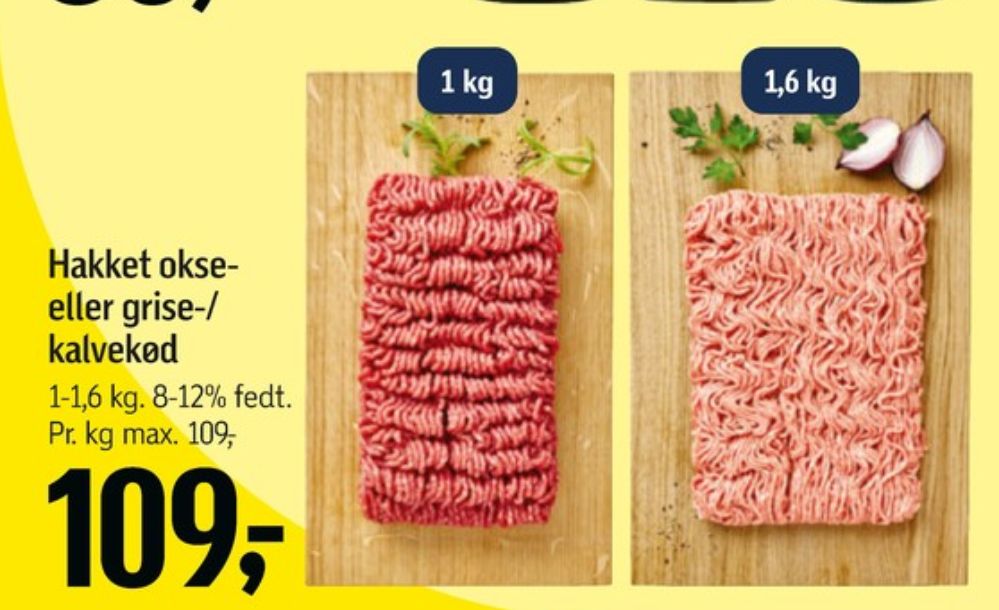 Hakket oksekød 8-12%