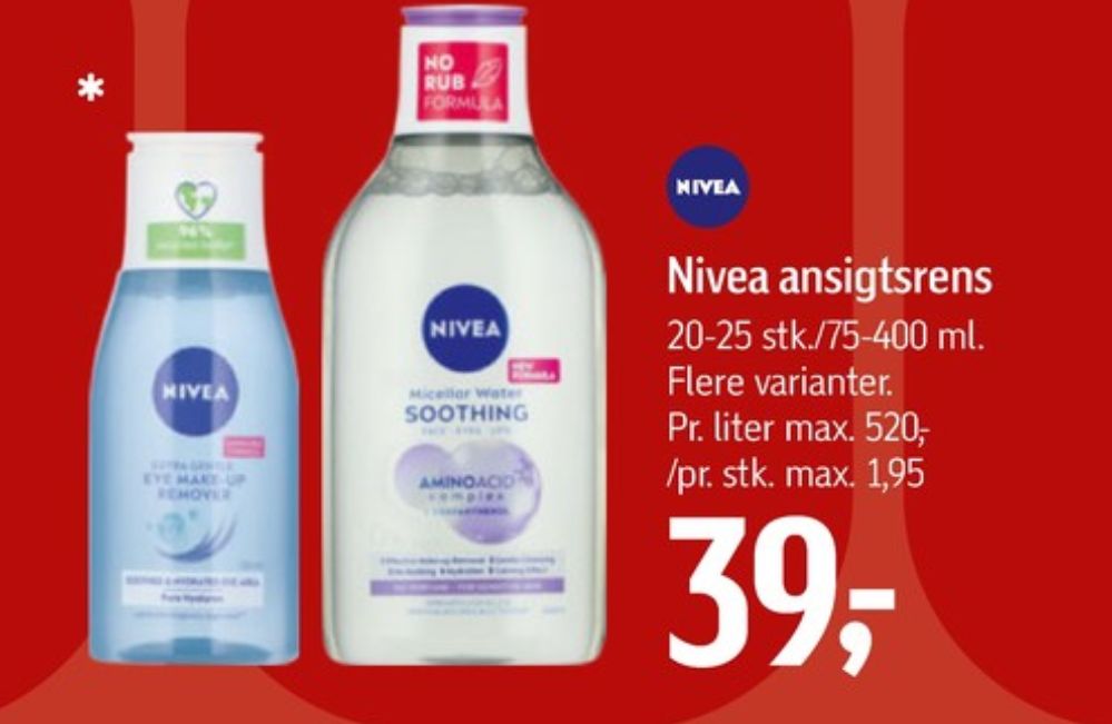 Nivea, Renseservietter