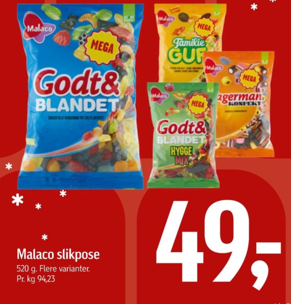 Malaco Godt & Blandet, Slikposer