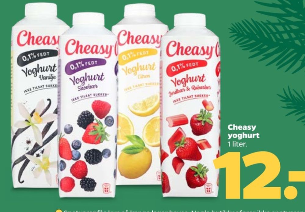 Cheasy, Jordbær & Rababer Yoghurt 