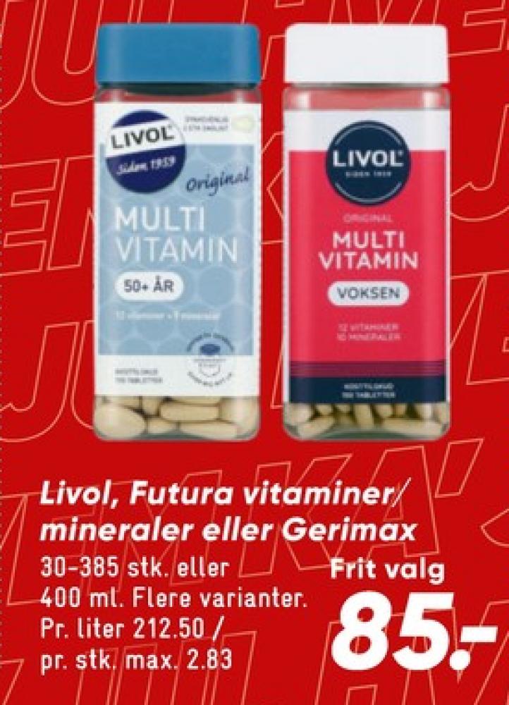 Futura, Vitaminer