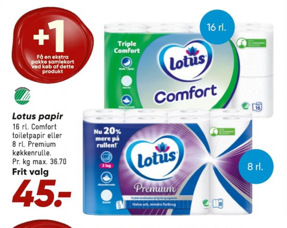 Lotus Comfort, Toiletpapir