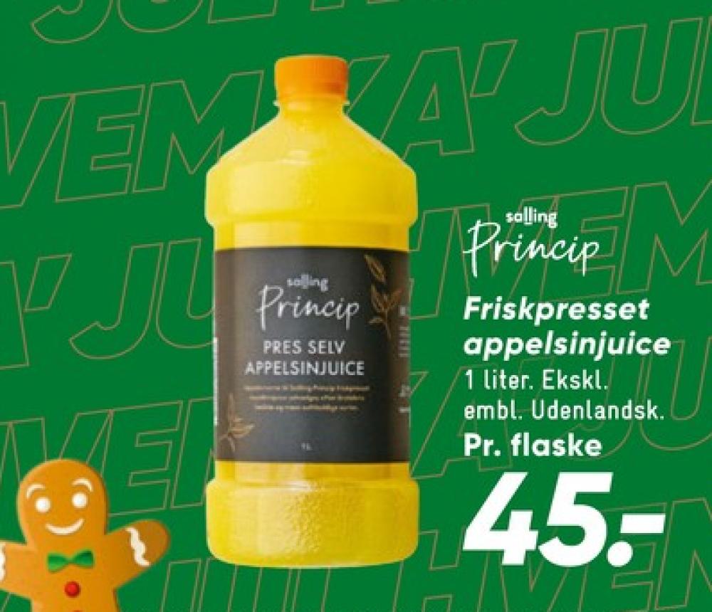 Salling Princip, Appelsinjuice friskpresset