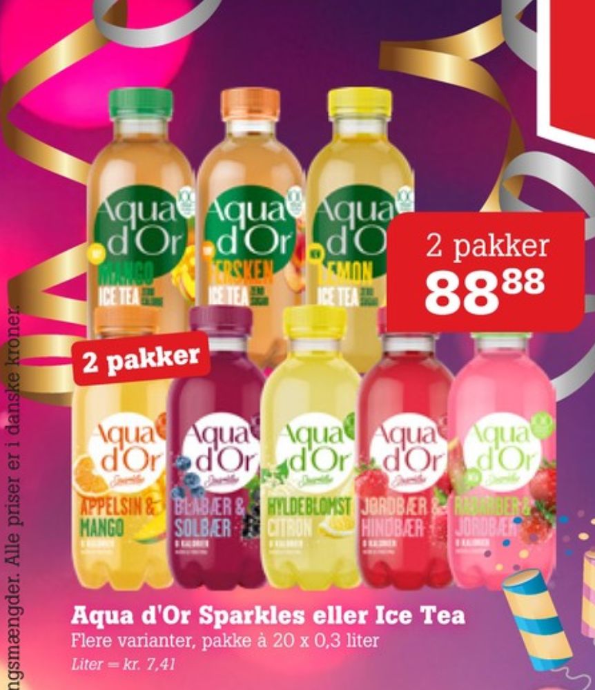 Aqua d'Or Lemon, Ice Tea Mango 20 pk.