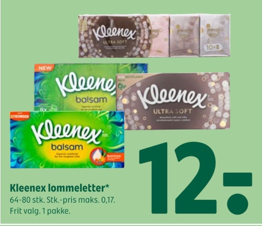 Kleenex, Lommetørklæder
