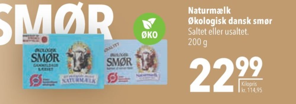 Naturmælk, Smør Usaltet